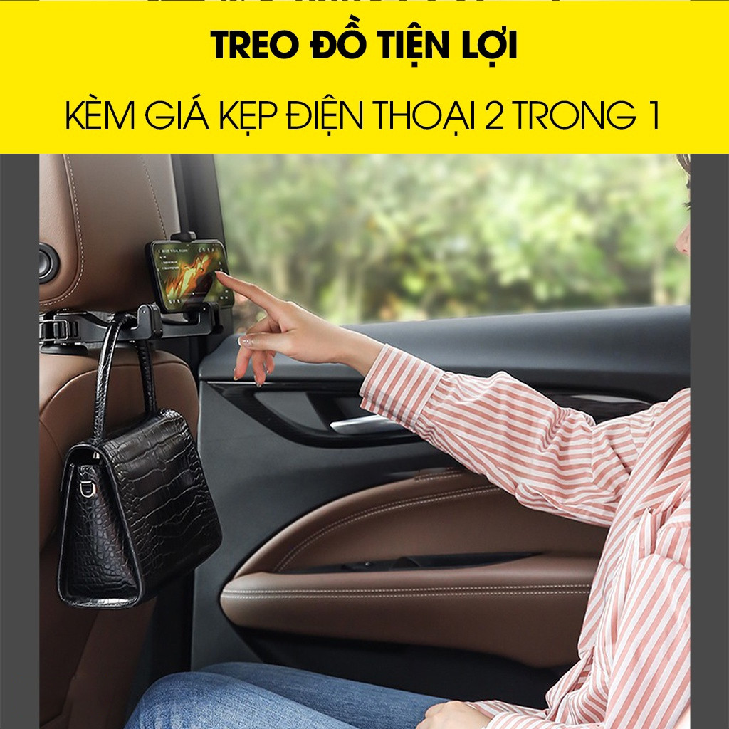 Móc treo giữ đồ sau ghế oto xe hơi đa năng, giá móc kẹp giữ treo đồ ghế ôtô phụ kiện ô tô