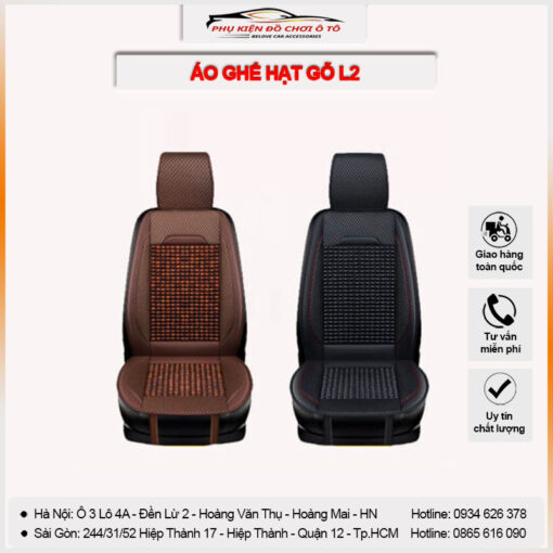 Áo ghế ô tô hạt gỗ chất liệu da cao cấp