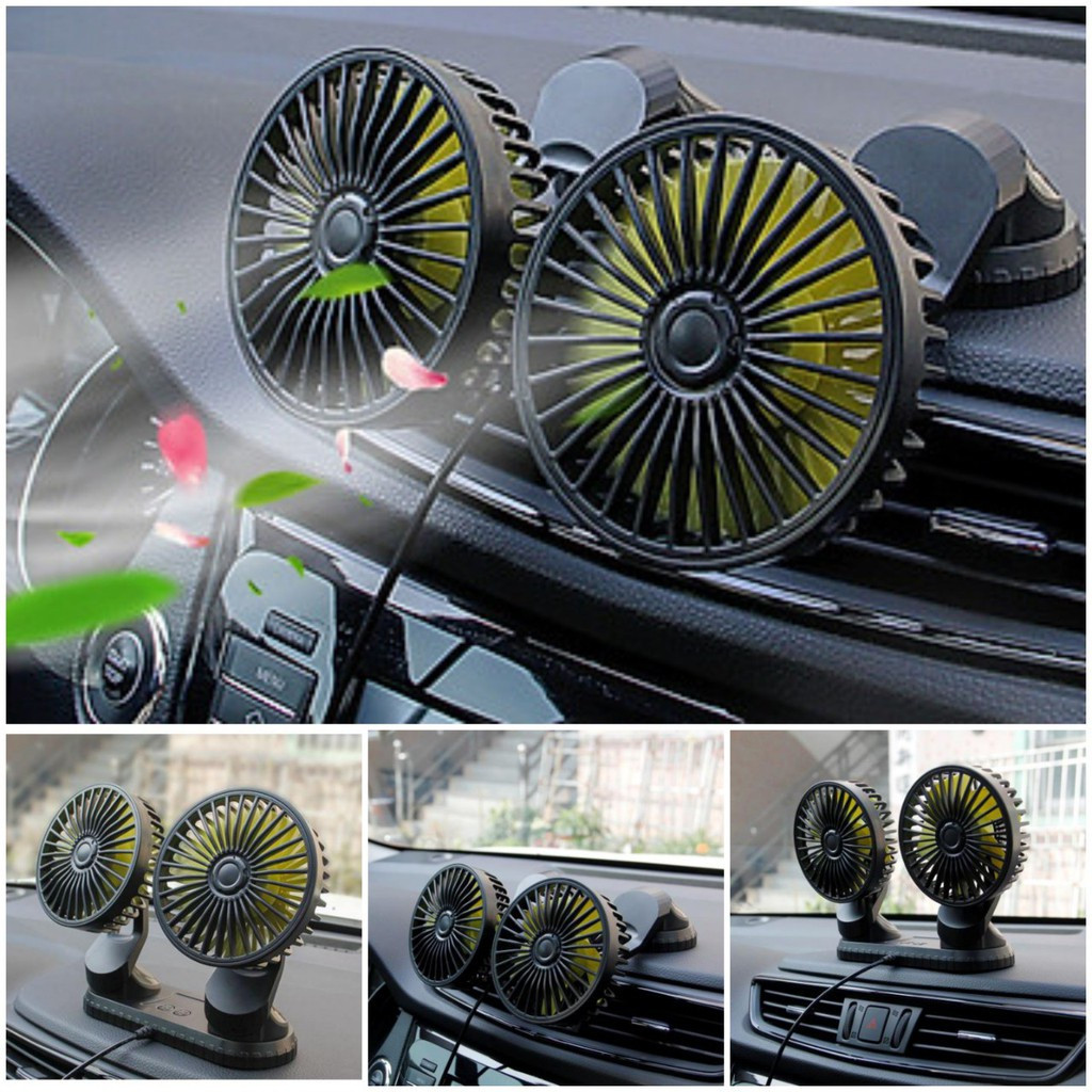 Quạt đôi mini cao cấp để trên ô tô