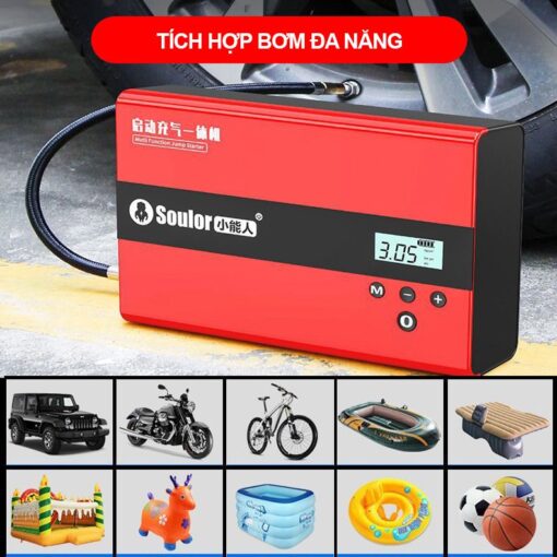 Hướng dẫn sử dụng bơm lốp kiêm kích bình ô tô, xe hơi Soulor cao cấp