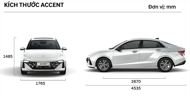 Kích thước xe Hyundai Accent