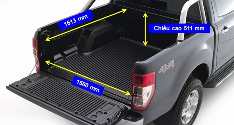 kích thước thùng xem Ford Ranger