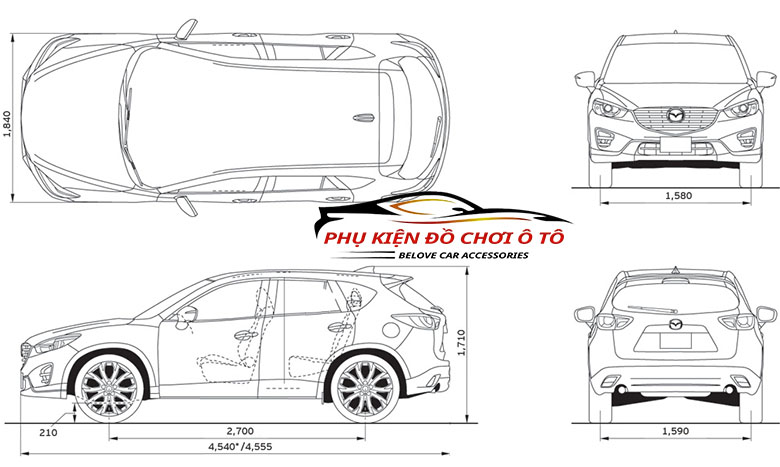 kích thước tổng thẻ mazda 5