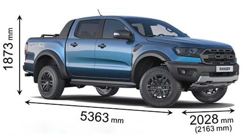 kích thước xe bán tải ford ranger
