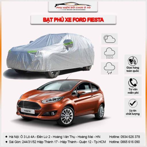Bạt phủ xe Ford Fiesta 3 lớp vải dù Oxford