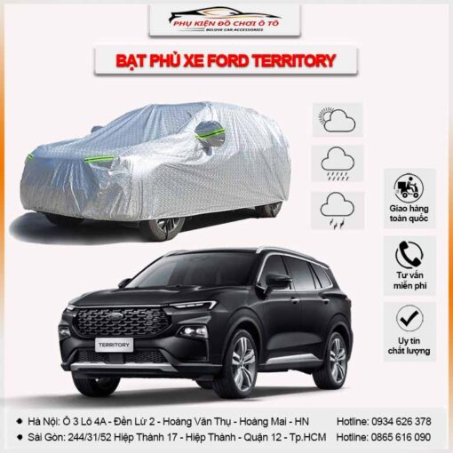 Bạt phủ xe ô tô Ford Territory 3 lớp vải dù Oxford