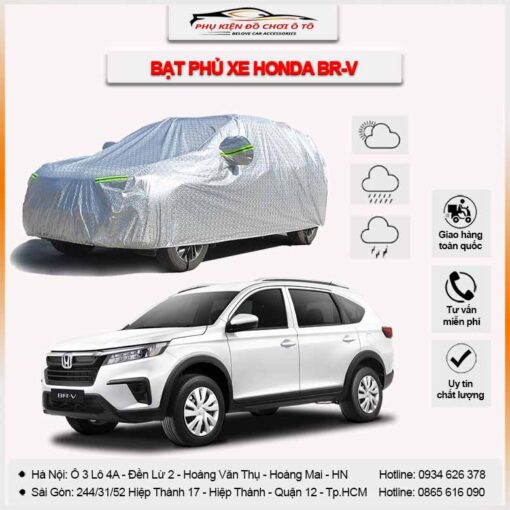 Bạt phủ xe Honda BR-V 3 lớp vải dù Oxford