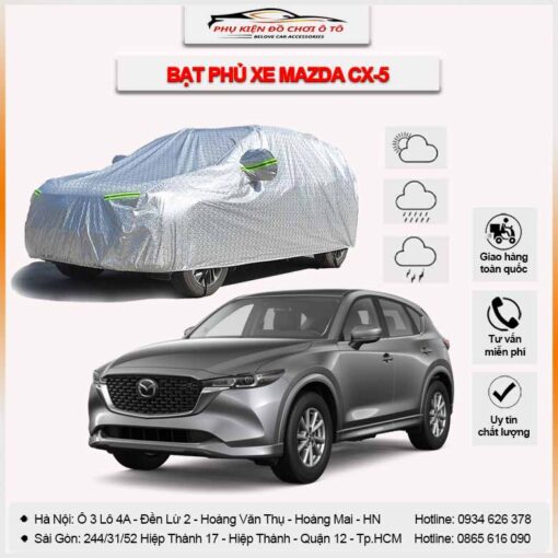 Bạt phủ Mazda CX5 3 lớp vải dù Oxford