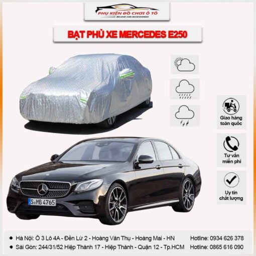 Bạt phủ xe Mercedes E250 3 lớp vải dù Oxford