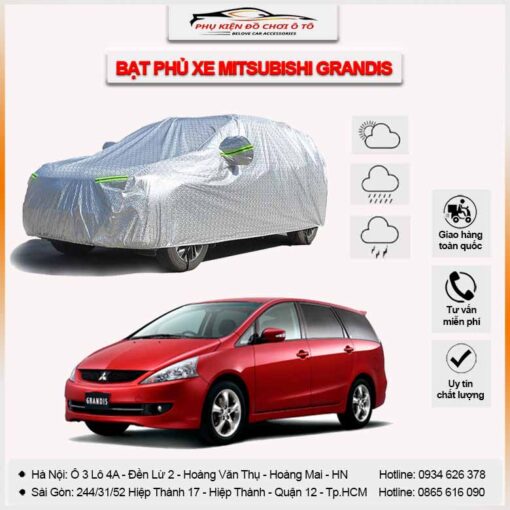 Bạt phủ xe Mitsubishi Grandis 3 lớp vải dù Oxford