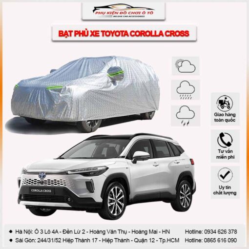 Bạt phủ Toyota Corolla Cross 3 lớp vải dù Oxford