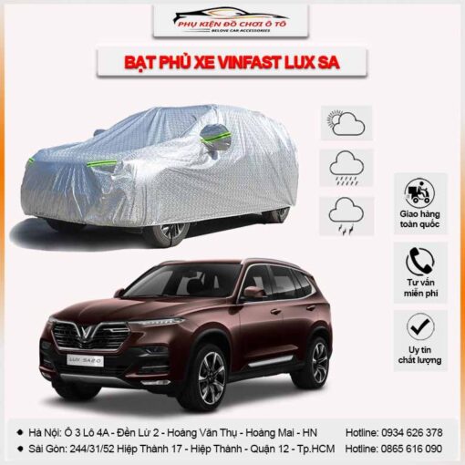Bạt phủ ô tô Vinfast Lux SA 3 lớp vải dù Oxford