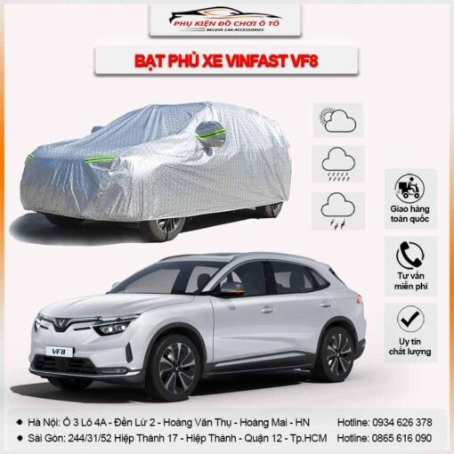 Bạt phủ xe Vinfast VF8 3 lớp vải dù Oxford