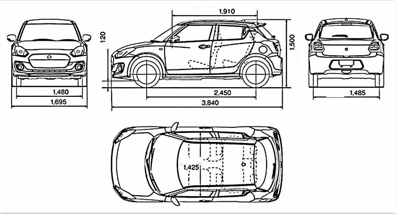 Kích Thước Suzuki Swift 2024: Mẫu Hatchback Gọn Nhẹ, Linh Hoạt