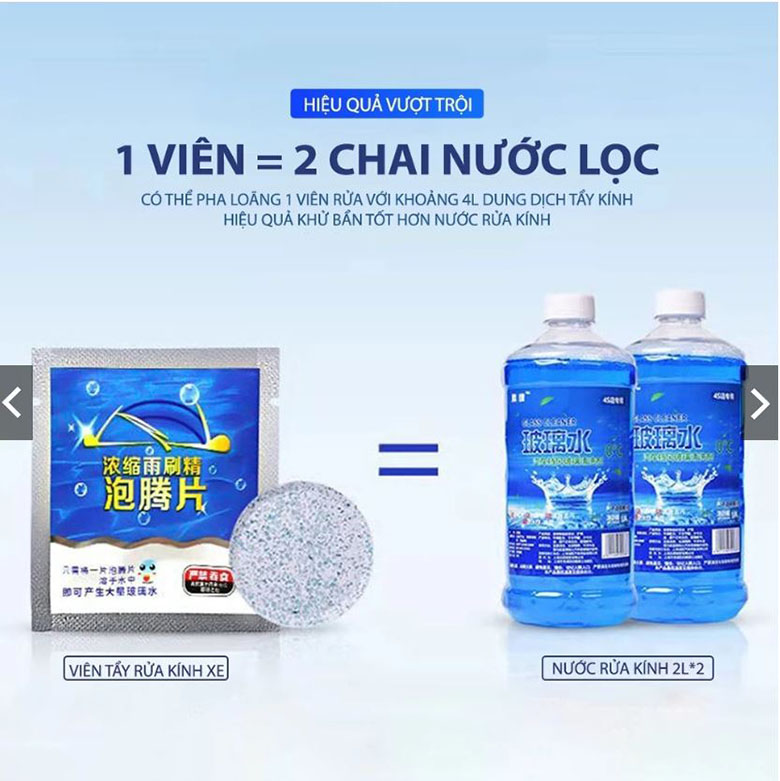 viên sủi rửa kính ô tô