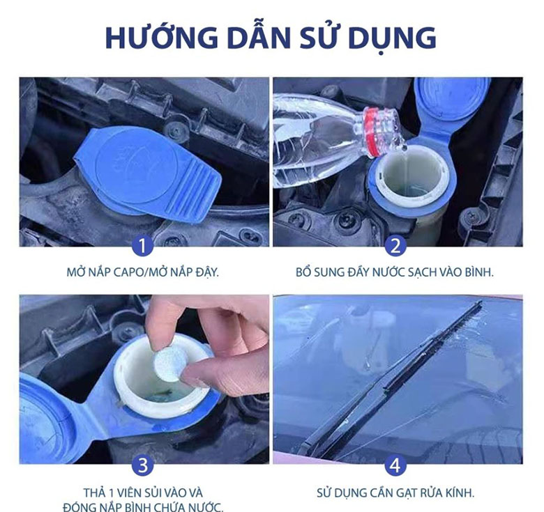 viên sủi rửa kính ô tô