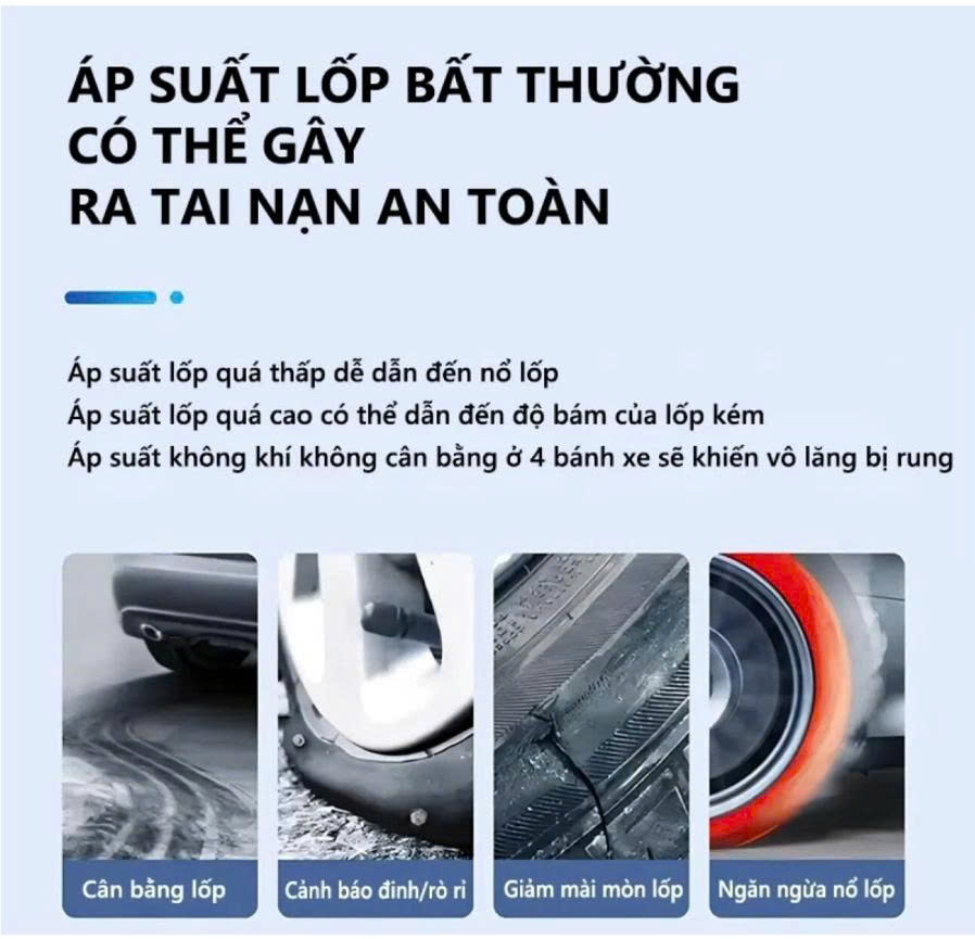 Cảm Biến Áp Suất Lốp Cảnh Báo Âm Thanh Bằng Tiếng Việt, Màn Hình Oled, Thiết Kế Sang Trọng - Ảnh 7