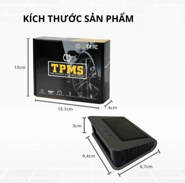 Cảm Biến Áp Suất Lốp Cảnh Báo Âm Thanh Bằng Tiếng Việt, Màn Hình Oled, Thiết Kế Sang Trọng - Ảnh 4