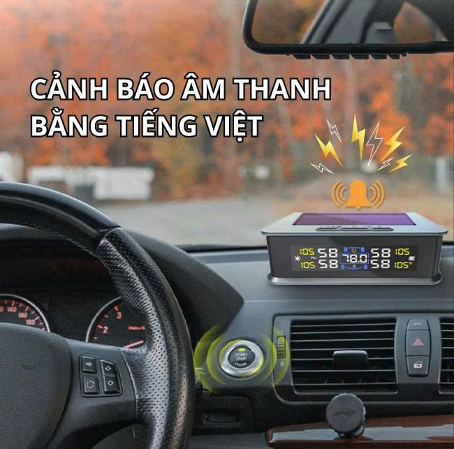 Cảm Biến Áp Suất Lốp Cảnh Báo Âm Thanh Bằng Tiếng Việt, Màn Hình Oled, Thiết Kế Sang Trọng - Ảnh 5